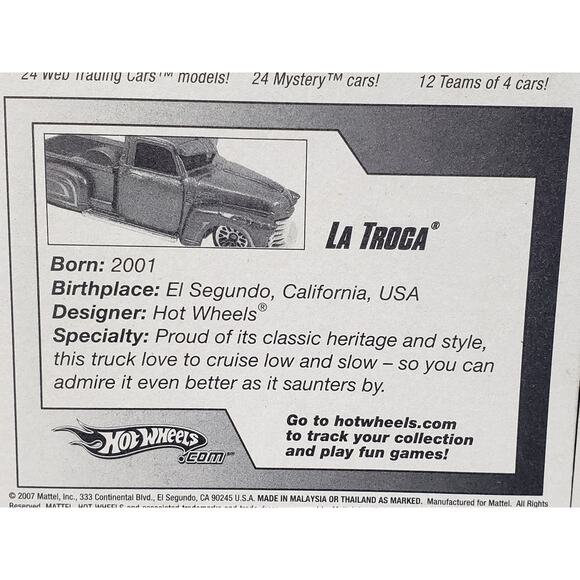 Mattel Hot Wheels 2008 All Stars La Troca Truck & Swoop Couple Diecast Race Car - Picture 3 of 7